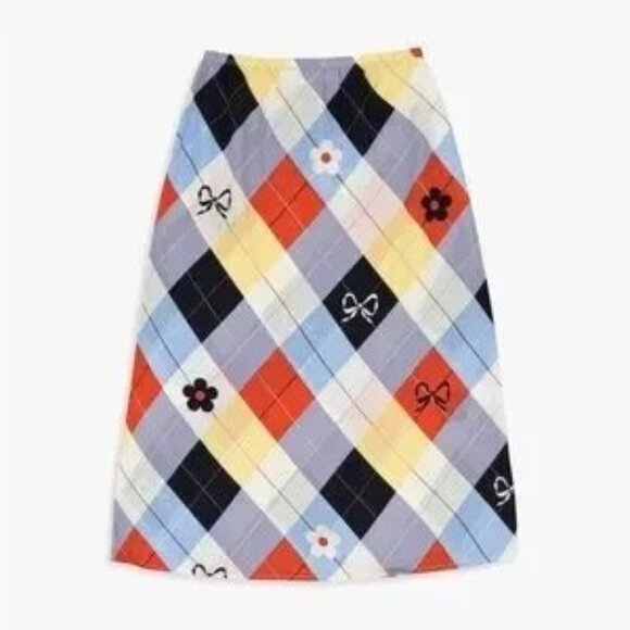 LISA SAYS GAH! Sandy Bow Plaid Midi Skirt Size XS NEW NWOT - Picture 4 of 5